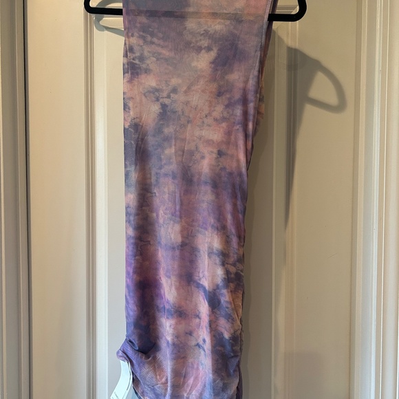 Tie Dye Mock Neck Mesh Short Dress - Picture 3 of 4